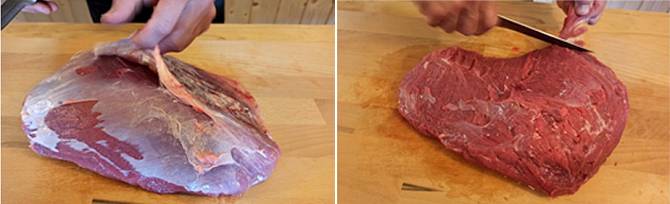 Für ein gutes Rauchfleisch muss das Fleisch ordentlich pariert werden.