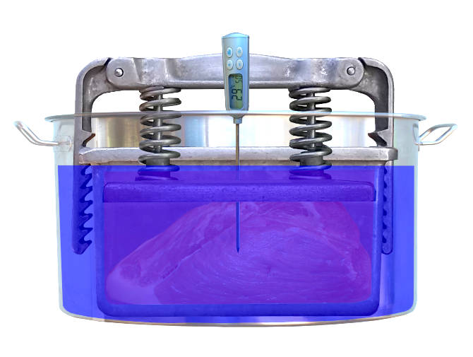 Der richtige Höhe des Kochwasser beim Kochschinken selber machen.