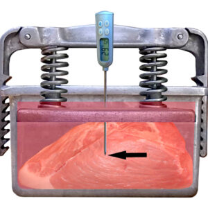 Wo man das Thermometer beim Kochschinken selber machen platziert.